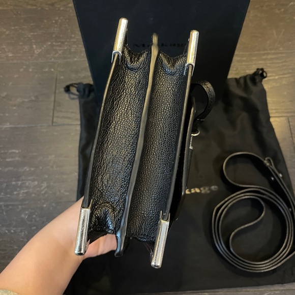 Mackage Black Rubie mini leather arrow clasped crossbody/handbag with box - Picture 5 of 16